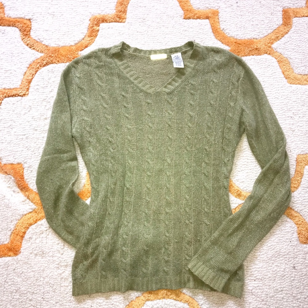 Co-Operative Green Cable-Knit Sweater